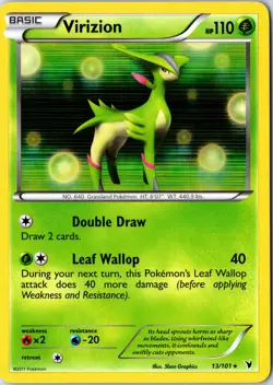 Pokemon tcg: Noble Victories Virizion #13/101 Holo - NM Holo Rare .VO5 - Image 1