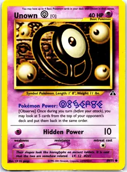 Pokemon tcg Neo Discovery Unown [O] #69/75 Common .C1N - Image 1