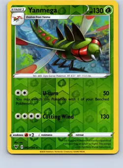 Pokemon: SWSH04: Vivid Voltage Yanmega #007/185 Rare,Reverse Holo .P2N - Image 1