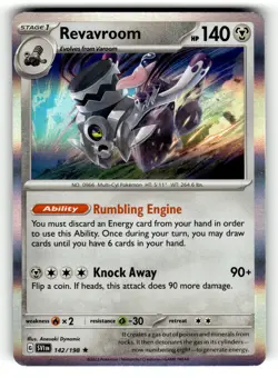 Pokemon: SV01: Scarlet & Violet Base Set Revavroom #142/198 Rare,Holo .P2A - Image 1