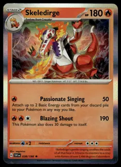 Pokemon: SV01: Scarlet & Violet Base Set Skeledirge #038/198 Rare,Holo .P2N - Image 1