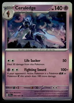Pokemon: SV: Paldean Fates Ceruledge #040/091 Rare,Holo .P2N - Image 1