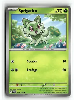 Pokemon: SV01: Scarlet & Violet Base Set Sprigatito #013/198 Common .P2N - Image 1