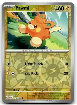 Pawmi 074/198 Common Scarlet & Violet Pokemon Reverse Holo Near Mint - Image 1