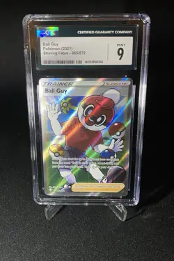 2021 Pokemon Shining Fates Trainer Ball Guy 065/072 CGC MINT 9 - Image 1