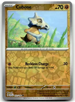Cubone 72/142 Common Stellar Crown Pokemon Reverse Holo Near Mint - Image 1