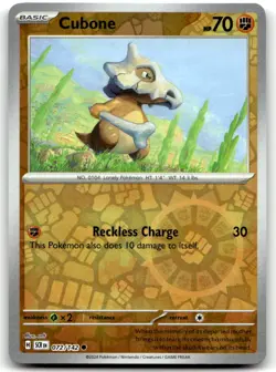 Cubone 72/142 Common Stellar Crown Pokemon Reverse Holo Near Mint - Image 1