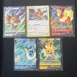 Lot of 4 Pokemon Flareon SWSH149 Vaporeon SWSH140 Jolteon SWSH151 & Eevee Promo - Image 1