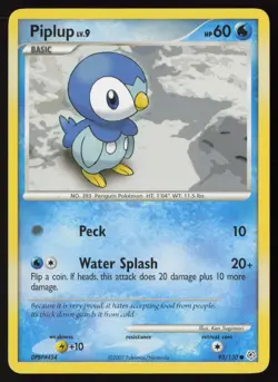 Piplup 93/130 Common Diamond & Pearl Pokemon Lightly Played - Image 1