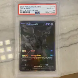 2025 Pokemon BLK EN Black White Rare #172 Zekrom ex PSA 10 GEM MINT - Image 1