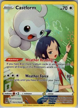 Castform TG11/TG30 SWSH11: Lost Origin Trainer Gallery - Pokemon Card - NM - Image 1