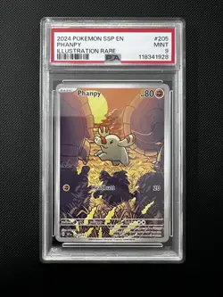 2024 POKEMON SV SURGING SPARKS - SSP EN #205/191 PHANPY ILLUSTRATION RARE PSA 9 - Image 1