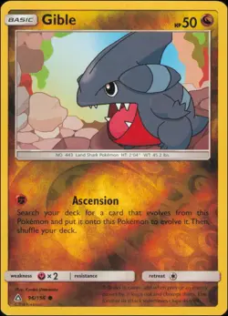 Pokemon - Gible (96) #96/156 - SM - Ultra Prism Reverse Holo - Image 1