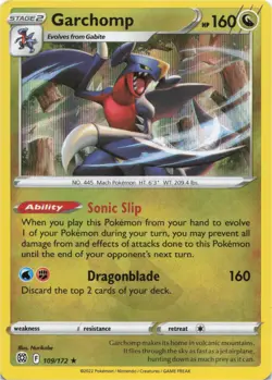 Pokemon - Garchomp #109/172 - SWSH09: Brilliant Stars Holo - Image 1