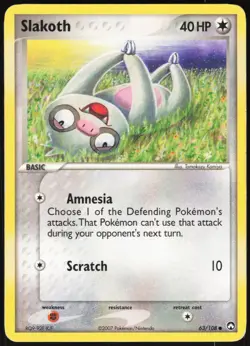 Slakoth 63/108 Common Power Keepers Pokemon Moderately Played - Image 1