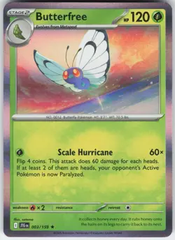 Butterfree 003/159 Rare Journey Together Pokemon Near Mint - Image 1