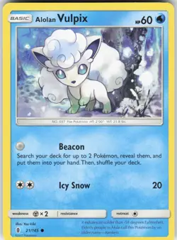 Alolan Vulpix 21/145 Common Guardians Rising Pokemon Lightly Played - Image 1