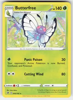Butterfree 003/192 Rare Rebel Clash Pokemon Near Mint - Image 1
