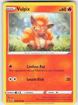Vulpix 024/192 Common Rebel Clash Pokemon Near Mint - Image 1