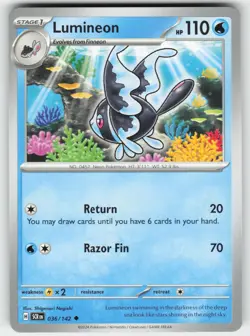 Lumineon 36/142 Uncommon Stellar Crown Pokemon Near Mint - Image 1