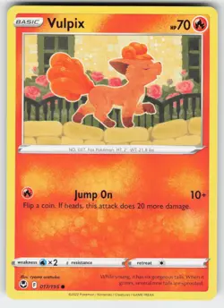 Vulpix 017/195 Common Silver Tempest Pokemon Near Mint - Image 1