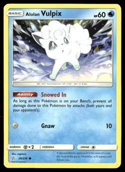 Alolan Vulpix 39/236 Cosmic Eclipse Pokemon NM - Image 1