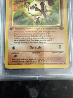 Pokemon 1st Edition Jungle Mankey 55/64 PSA 9 - Image 3