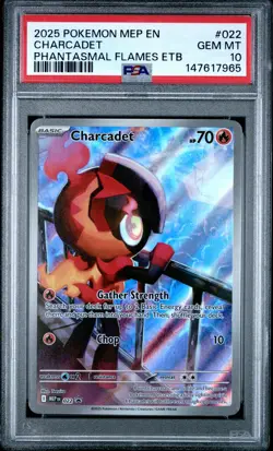 2025 POKEMON MEP EN-ME BLACK STAR PROMO #022 CHARCADET PSA 10 - Image 1