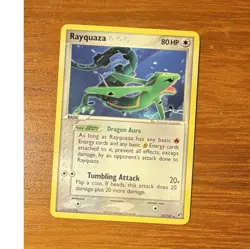Pokemon TCG Rayquaza EX Deoxys Rare Regular 22/107 80 HP Basic Dragon Aura - Image 1