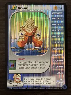 Krillin Limited Holo Foil Rare DBZ CCG Card 154 LV1 Dragon Ball Z Score TCG - Image 1