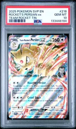 PSA 10 Team Rockets Persian EX SVP 218 Pokemon Card Black Star Promo - Image 1