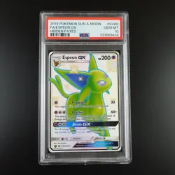 PSA 10 Espeon GX SV60/SV94 Pokemon Hidden Fates Holo Graded Card - Image 1