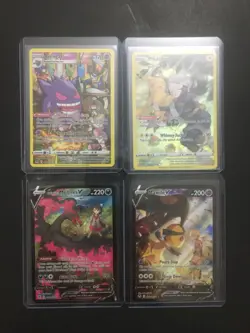 Pokemon Gengar, Pikachu, Galarian Moltres V, and More Character Rare Lot of 4 - Image 1