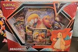 Pokemon Dragonite v Collection Box Evolving Skies Pack - Image 1
