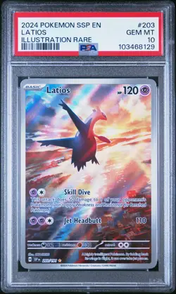 2024 POKEMON SSP EN-SURGING SPARKS ILLUSTRATION RARE #203 LATIOS PSA 10 - Image 1