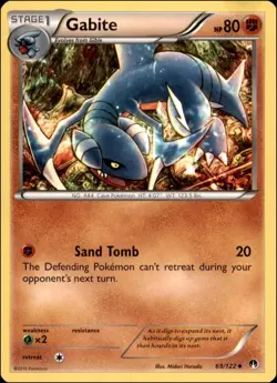 Pokemon - 2X Gabite #69/122 - XY - BREAKpoint Uncommon - Image 1