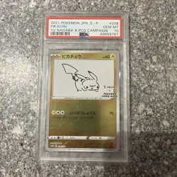 PSA 10 - Pikachu 208/S-P Yu Nagaba X PCG Campaign Japanese Promo - Pokemon - Image 1