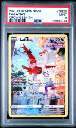 2023 POKEMON SWORD & SHIELD CROWN ZENITH #GG20 FULL ART/LATIAS PSA 9 - Image 1
