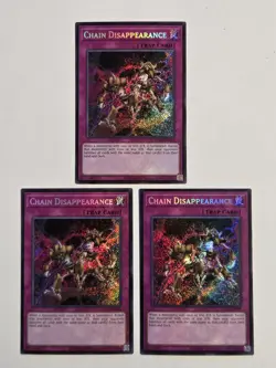 Chain Disappearance LCKC-EN094 (x3) Secret Rare Yugioh Set Unlimited Mint - Image 1