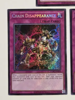 Chain Disappearance LCKC-EN094 (x3) Secret Rare Yugioh Set Unlimited Mint - Image 3