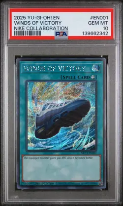 2025 YU-GI-OH! NIKE COLLABORATION #EN001 WINDS OF VICTORY PSA 10 - Image 1