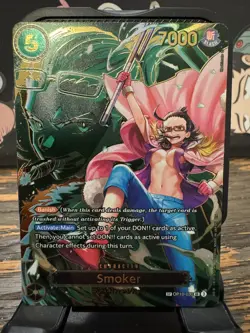 One Piece Smoker OP10-030 Super Rare Foil Punk Hazard Navy ENGLISH - Image 1