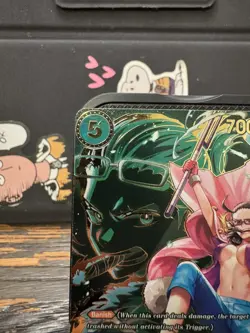 One Piece Smoker OP10-030 Super Rare Foil Punk Hazard Navy ENGLISH - Image 3