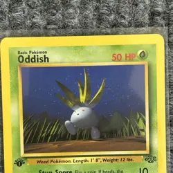 Vintage Pokemon TCG Oddish Jungle 1st Edition 58/64 Grass Common MP WOTC Card - Image 3