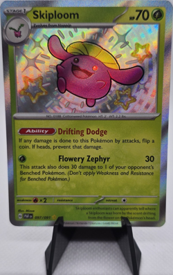 Skiploom 097/091 SV: Paldean Fates Shiny Rare Holo Pokemon TCG - Image 1