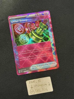 Pokemon Twilight Masquerade - Unfair Stamp - 165/167 - Ace Spec Holo - M/NM - Image 3