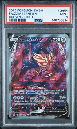 Pokemon Zamazenta V GG54/GG70 Crown Zenith: Galarian Gallery Holo - PSA 9 - Image 1