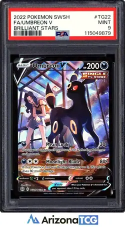Pokemon 2022 Umbreon V TG22/TG30 Full Art Brilliant Stars PSA 9 - Image 1