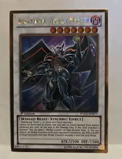 YUGIOH BLACKWING ARMOR MASTER PGLD-EN077 1ST EDITION GOLD LIGHT PLAYED - Image 3