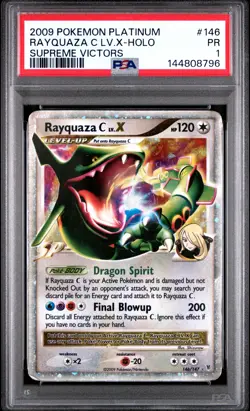 2009 POKEMON PLATINUM SUPREME VICTORS #146 RAYQUAZA C LV.X-HOLO PSA 1 - Image 1